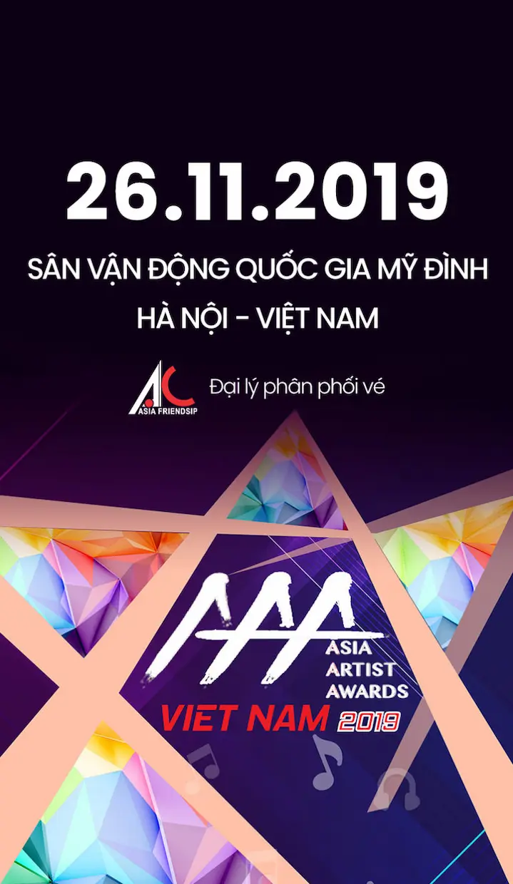 Poster sự kiện Asia Artist Awards Việt Nam 2019 tại Sân vận động Mỹ Đình